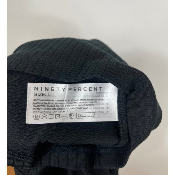 Ninety Percent  One Shoulder Rib Top  Black, L - Picture 6 of 7